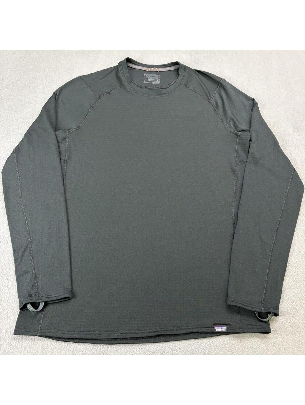Patagonia Thermal Weight Capilene Baselayer Long Sleeve Shirt Size Medium Black